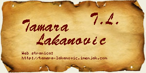 Tamara Lakanović vizit kartica